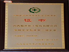 2007山西危险化学品安全标准化证书